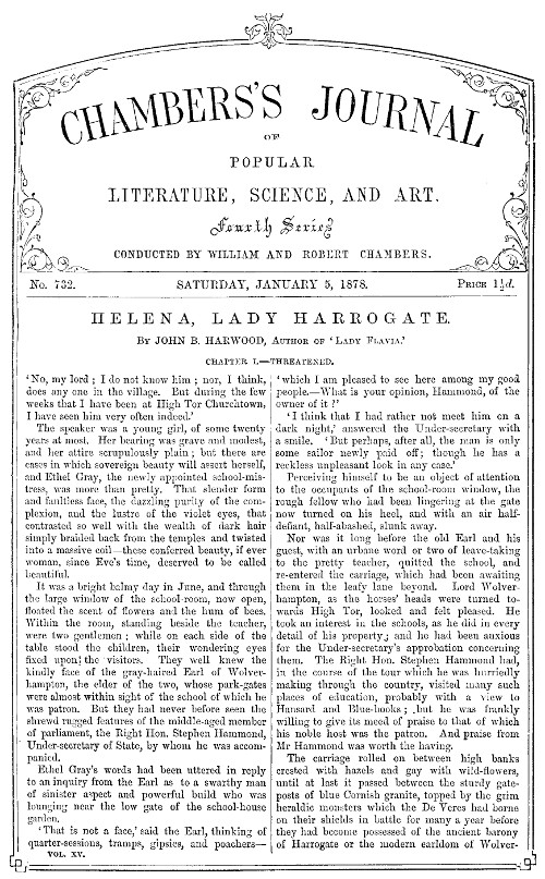 Chambers's Journal of Popular Literature, Science, and Art, No. 732&#10;January 5, 1878