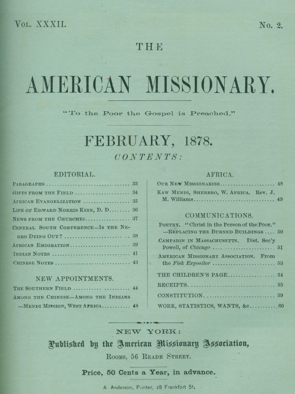 The American Missionary — Volume 32, No. 02, February, 1878