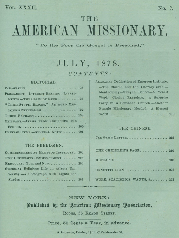 Amerikan Misyoner - Cilt 32, No. 07, Temmuz 1878