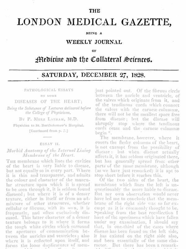The London Medical Gazette; December 27, 1828&#10;Being a Weekly Journal of Medicine and the Collateral Sciences
