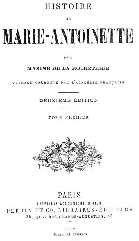 Histoire de Marie-Antoinette, Volume 1 (of 2)