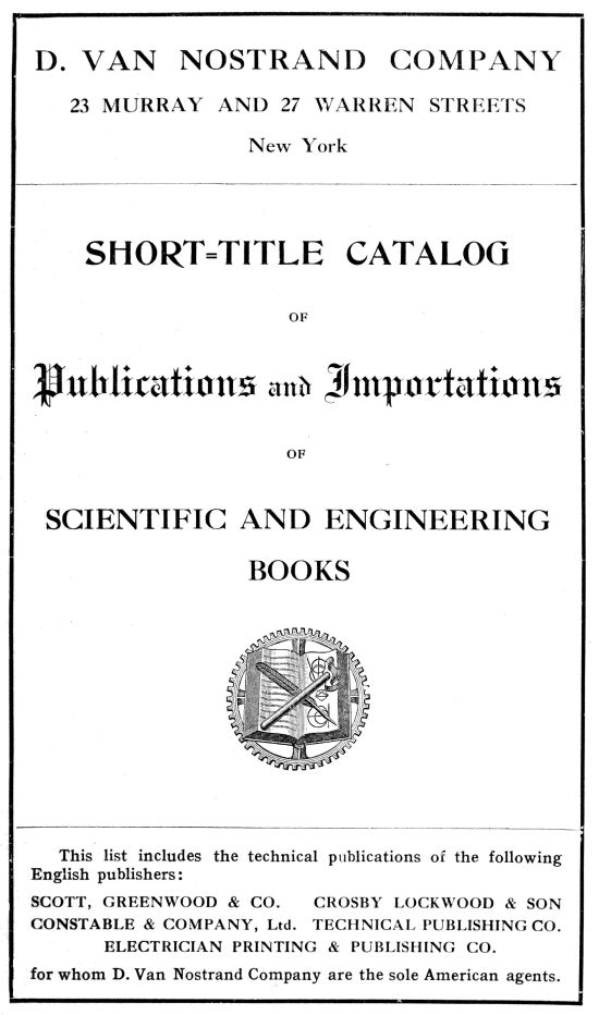 Short-Title Catalog of Publications and Importations of Scientific and Engineering Books&#10;(August 1910)