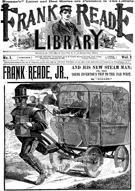 Frank Reade, Jr., and his new steam man; or, the young inventor's trip to the far west