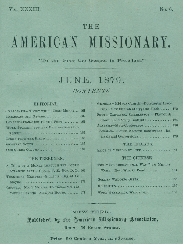 The American Missionary — Volume 33, No. 06, June, 1879