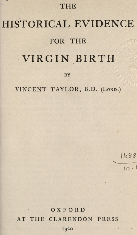 The Historical Evidence for the Virgin Birth