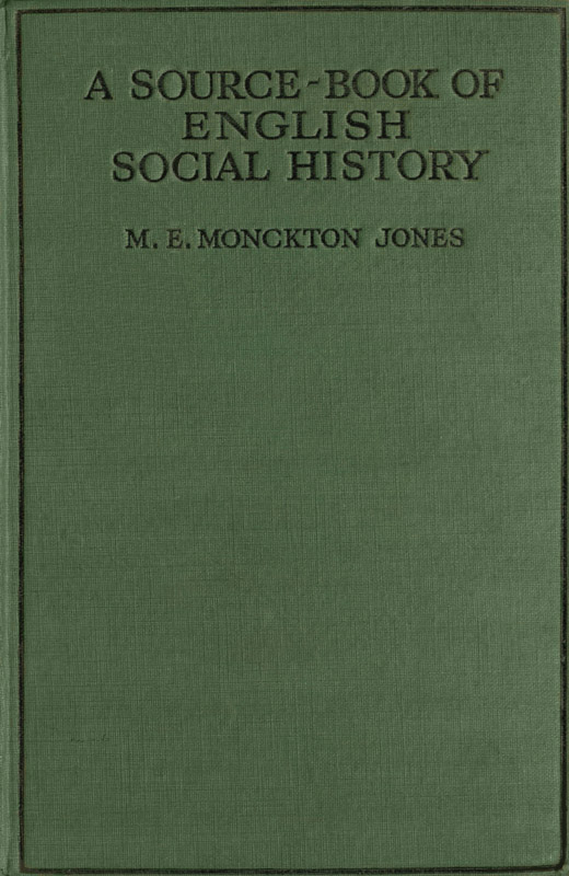 A Source-Book of English Social History