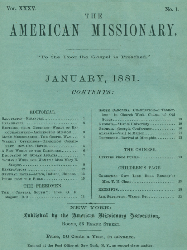 Amerikan Misyoneri - Cilt 35, No. 1, Ocak 1881