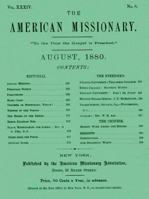 Amerikan Misyoner - Cilt 34, No. 8, Ağustos 1880