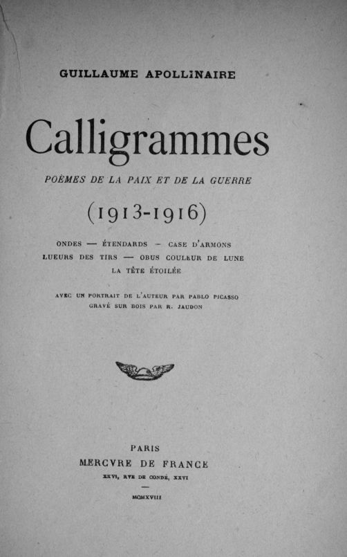 Calligrammes: Barış ve Savaş Şiirleri (1913-1916)