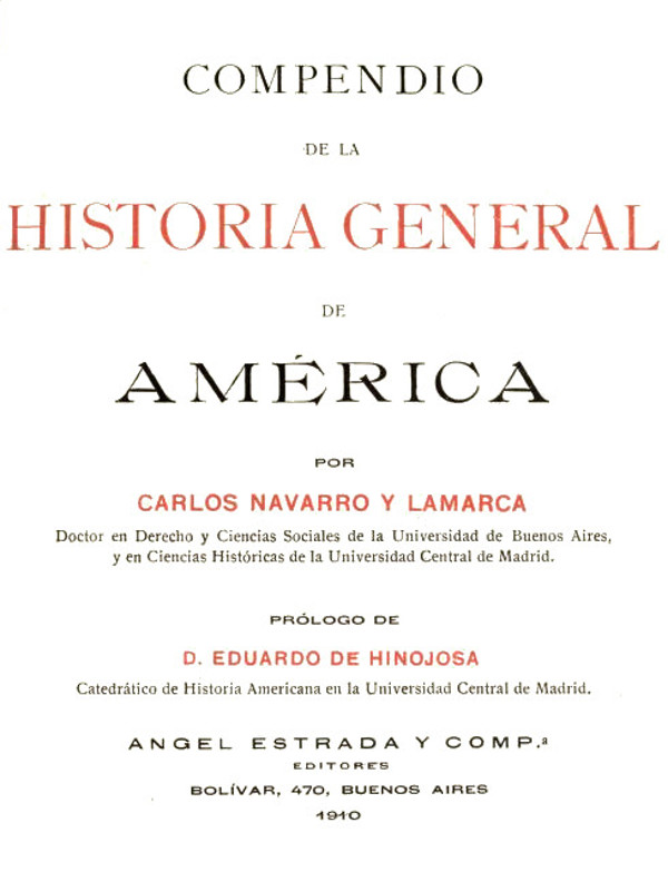 Compendio de la historia general de América. Tomo I