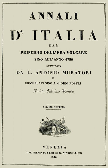 Annali d'Italia, vol. 7&#10;dal principio dell'era volgare sino all'anno 1750
