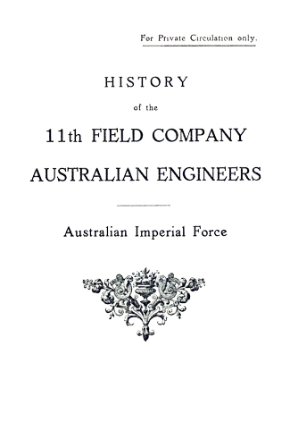 History of the 11th Field Company Australian Engineers, Australian Imperial Force