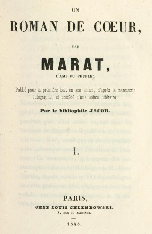 Genç Kont Potowski'nin Maceraları, Cilt 1 (2'den)&#10;Marat tarafından kalp romanı, halkın dostu.