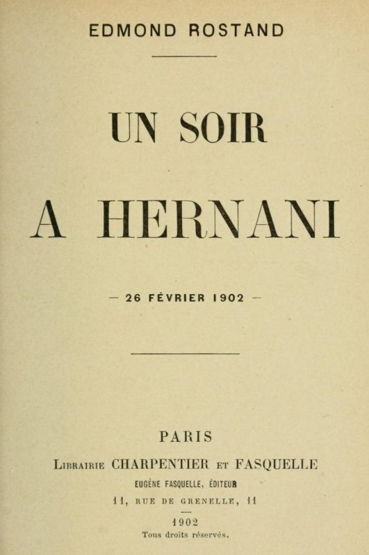 Un soir à Hernani, 26 février 1902