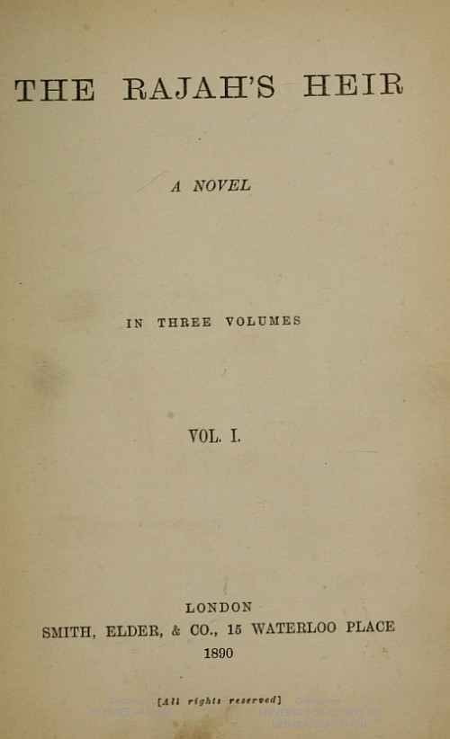 The Rajah's Heir&#10;A Novel in 3 volumes