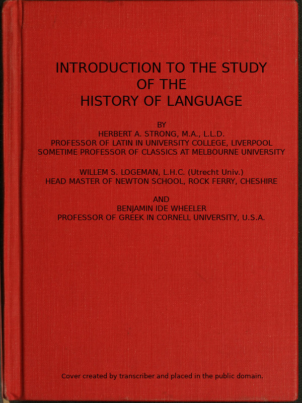 Introduction to the study of the history of language