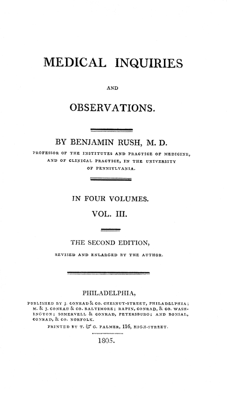 Medical Inquiries and Observations, Vol. 3&#10;The Second Edition, Revised and Enlarged by the Author