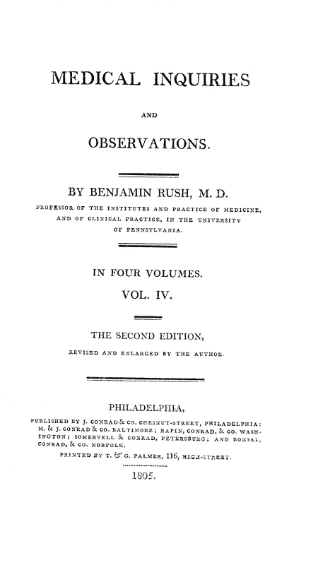 Medical Inquiries and Observations, Vol. 4&#10;The Second Edition, Revised and Enlarged by the Author