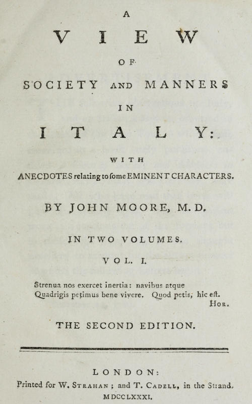 A View of Society and Manners in Italy, Volume 1 (of 2)&#10;With Anecdotes Relating to some Eminent Characters