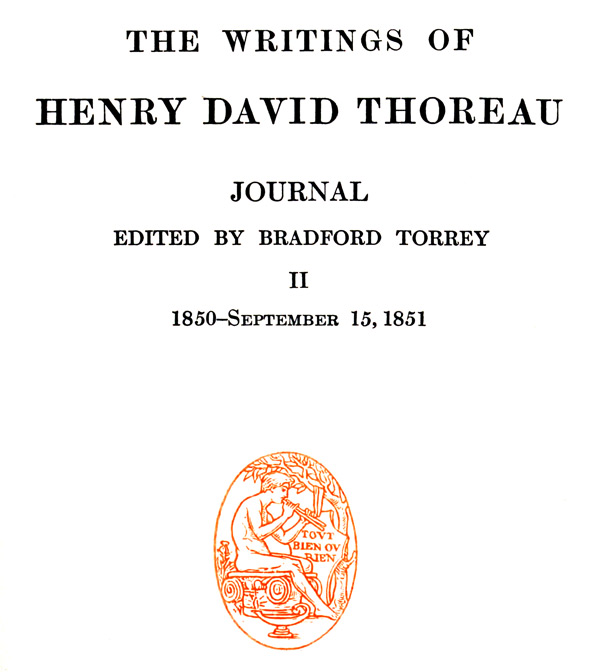 Journal 02, 1850-September 15, 1851&#10;The Writings of Henry David Thoreau, Volume 08 (of 20)