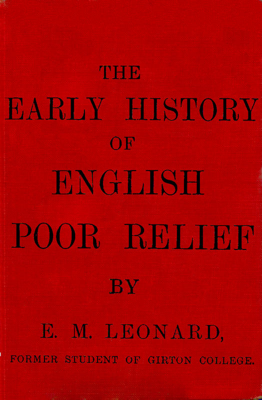 İngiliz Fakir İmdat Tarihinin Erken Dönemi