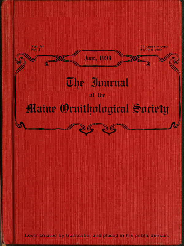 The Journal of the Maine Ornithological Society, Vol. XI. No. 2