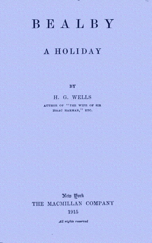 Bealby; A Holiday