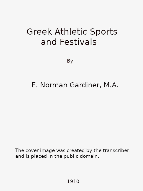 Greek Athletic Sports and Festivals