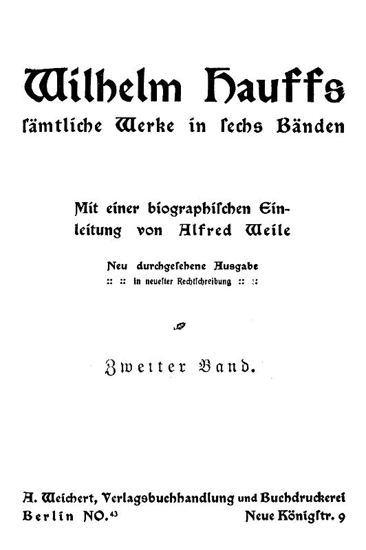 Wilhelm Hauffs sämtliche Werke in sechs Bänden. Bd. 2