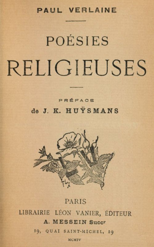 Poésies religieuses&#10;Préface de J. K. Huÿsmans