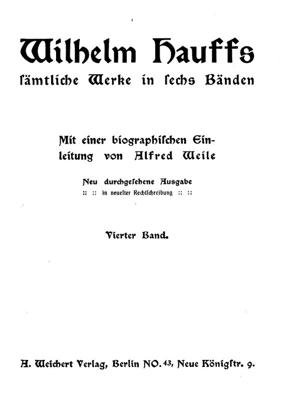 Wilhelm Hauffs sämtliche Werke in sechs Bänden. Bd. 4