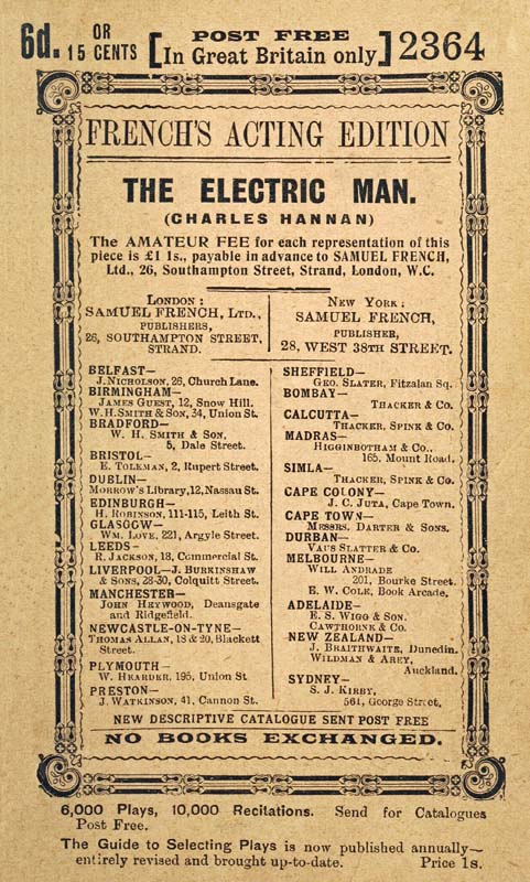 The Electric Man&#10;Being the One Act Version of the Three Act Farcical Comedy of the Same Name