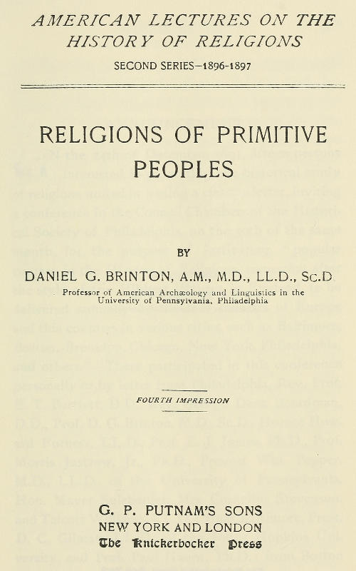 Religions of Primitive Peoples