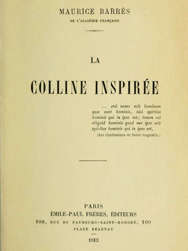 La colline inspirée