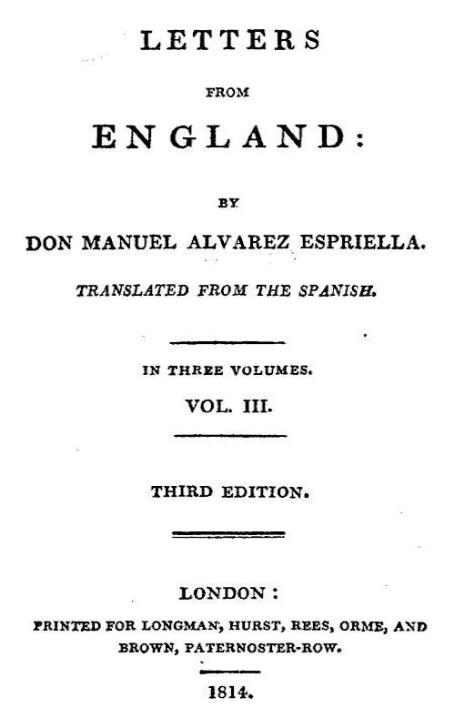 Letters from England, Volume 3 (of 3)