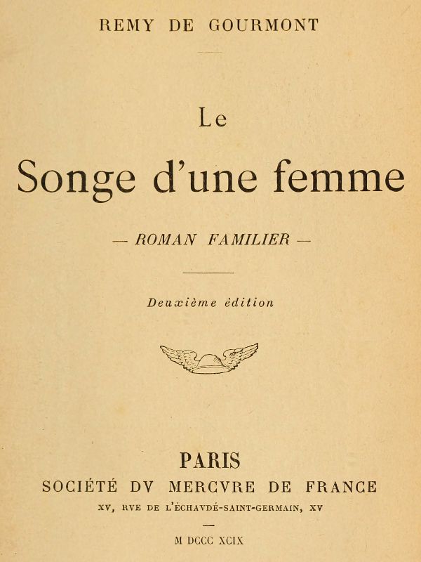 Le songe d'une femme: roman familier