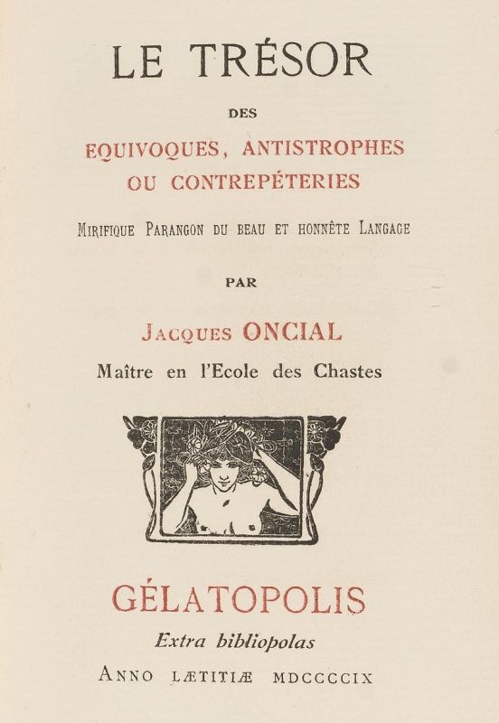 Le trésor des équivoques, antistrophes, ou contrepéteries