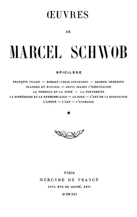 Marcel Schwob'un Eserleri. 2 Ciltlik, Seçmeler.