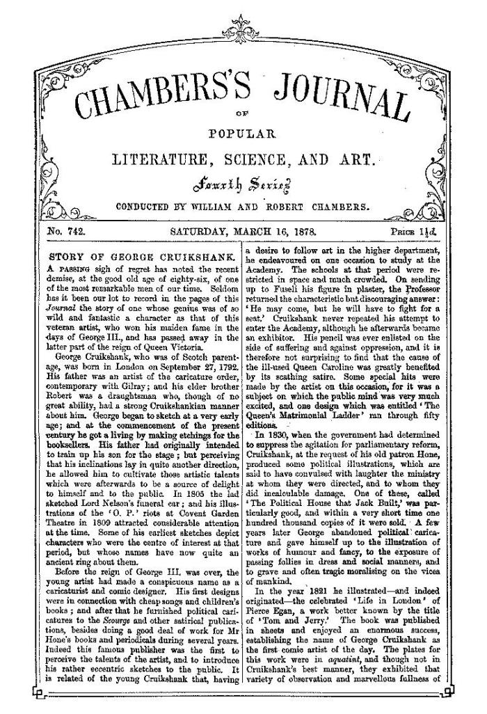 Chambers's Journal of Popular Literature, Science, and Art, No. 742, March 16, 1878