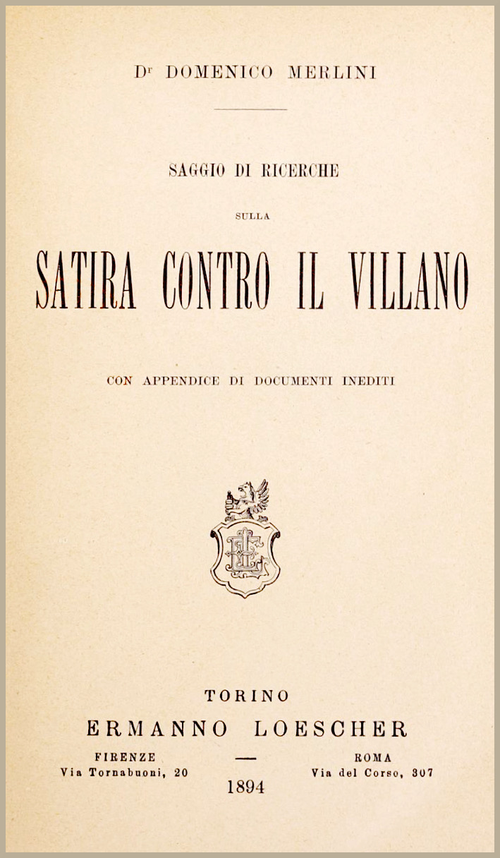 Saggio di ricerche sulla satira contro il villano