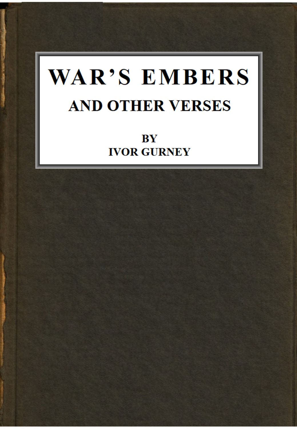 War's Embers, and Other Verses
