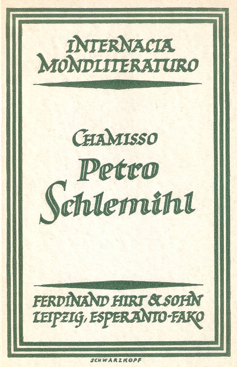 La mirinda historio de Petro Schlemihl