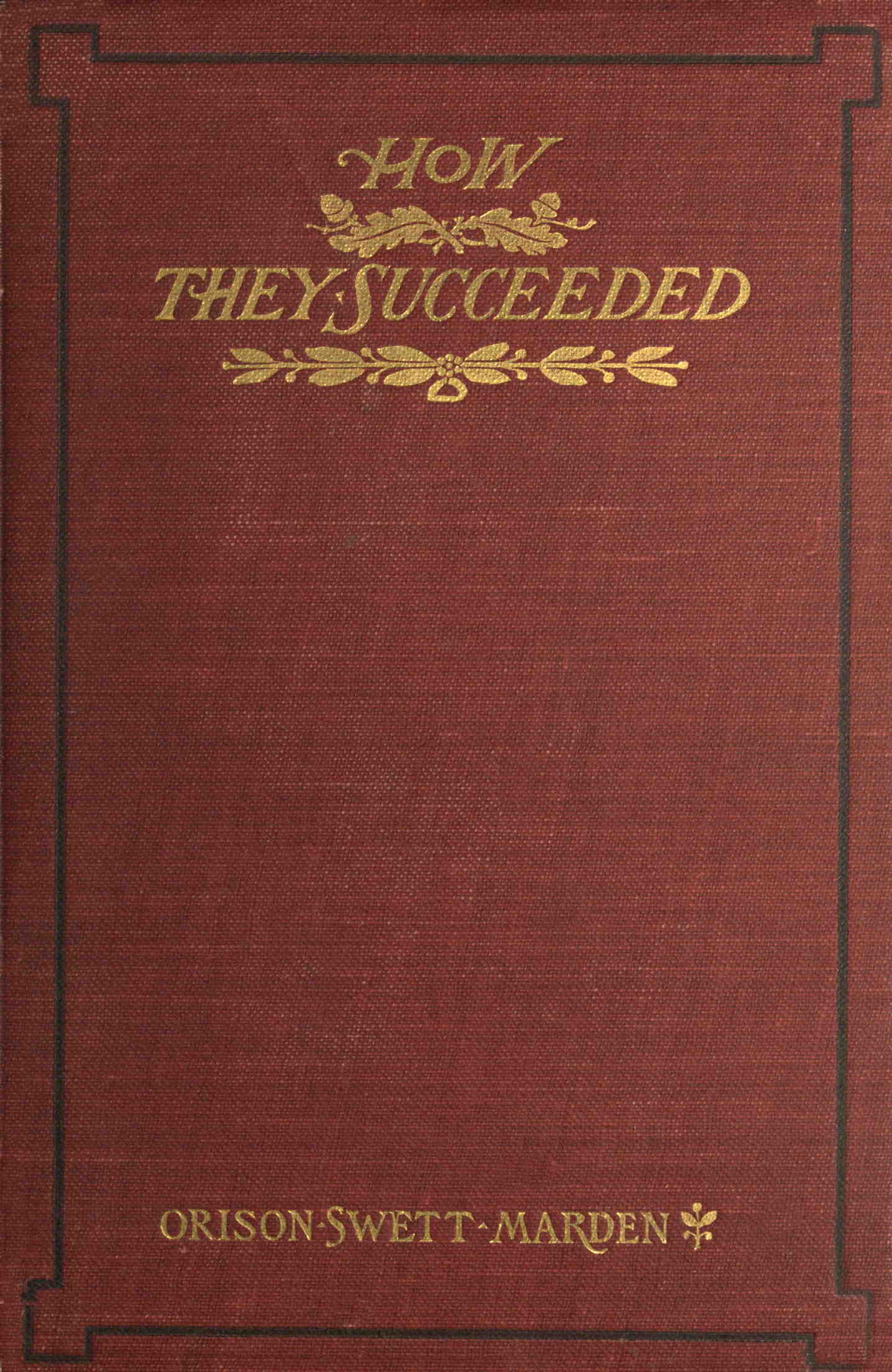 How They Succeeded: Life Stories of Successful Men Told by Themselves