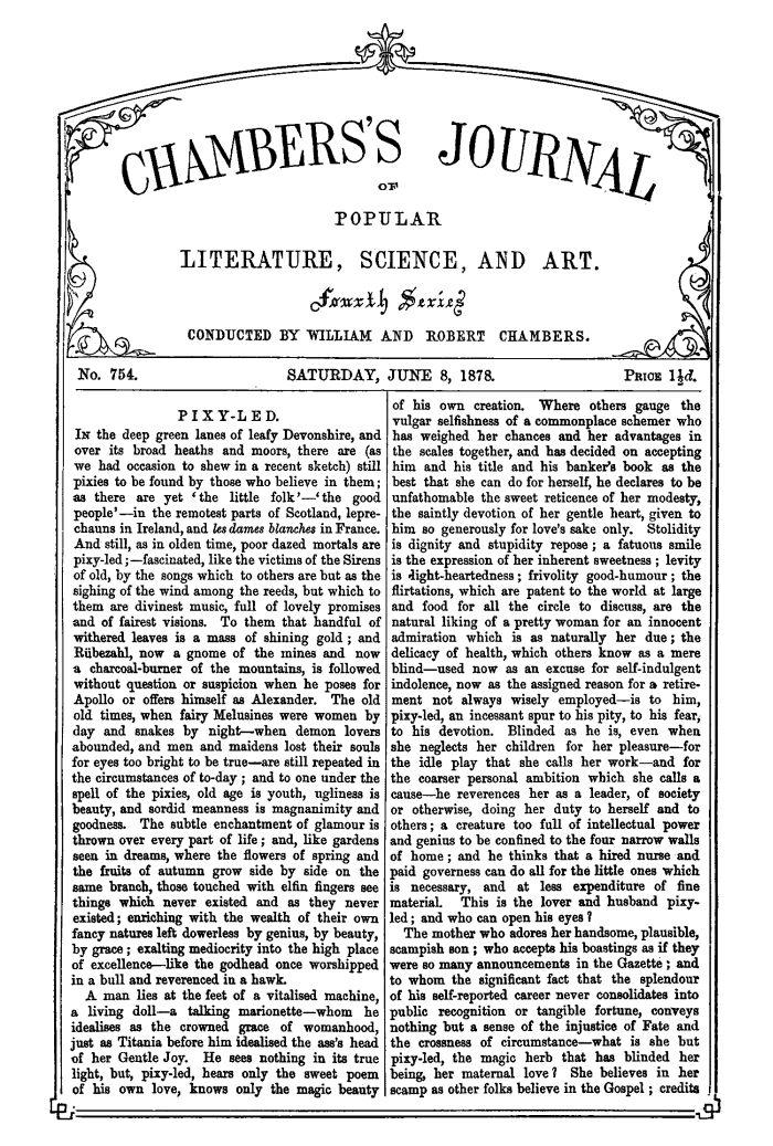 Chambers's Journal of Popular Literature, Science, and Art, No. 754, June 8, 1878