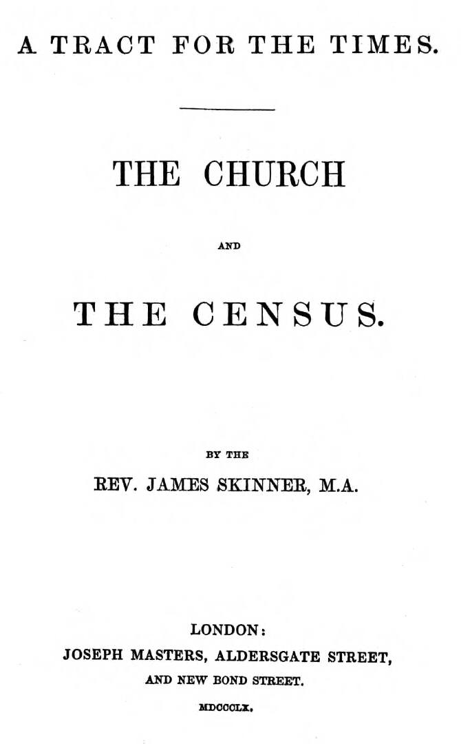 A Tract for the Times: The Church and the Census