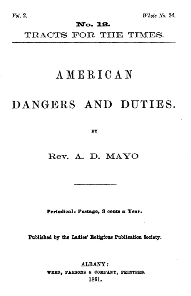 American Dangers and Duties