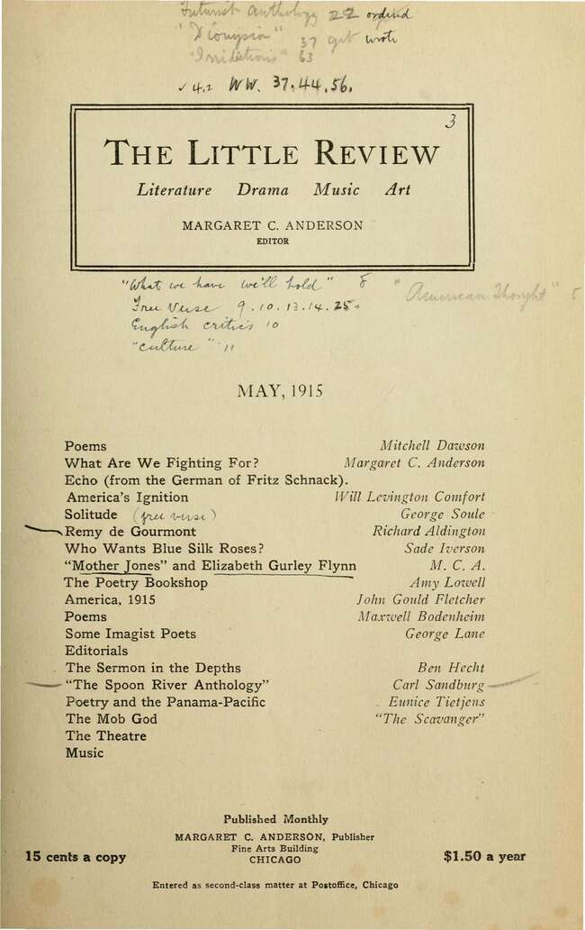 The Little Review, May 1915 (Vol. 2, No. 3)