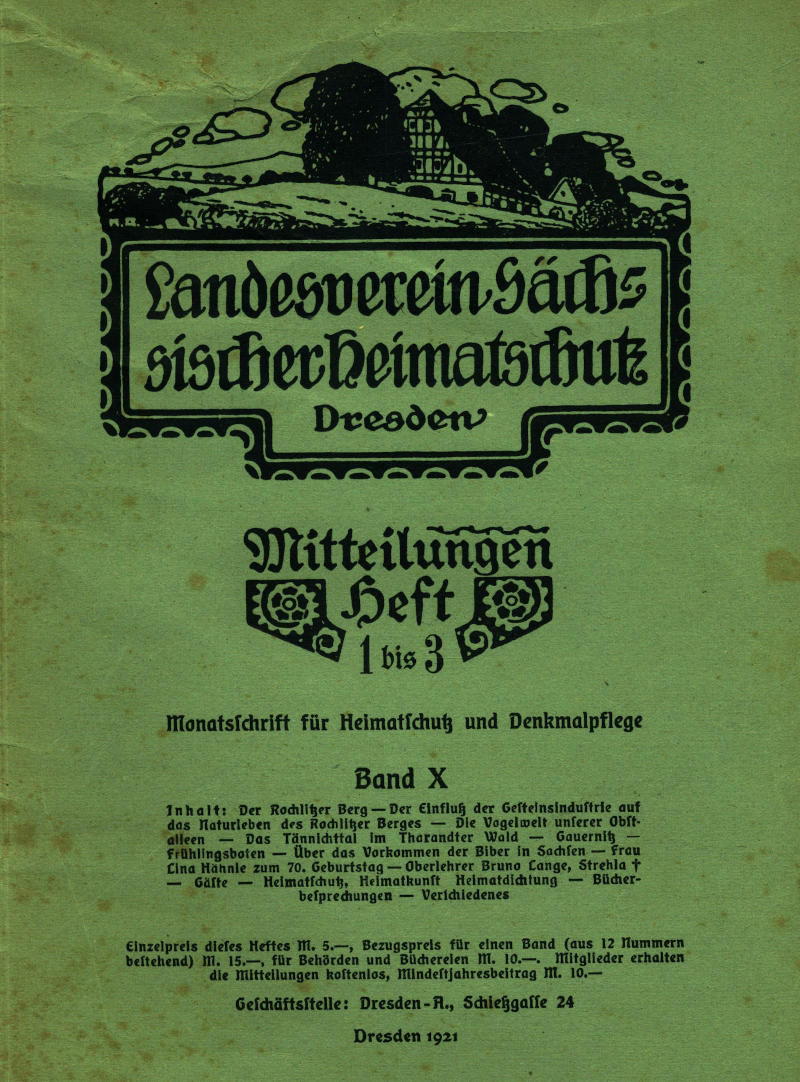 Landesverein Sächsischer Heimatschutz — Mitteilungen Band X, Heft 1-3