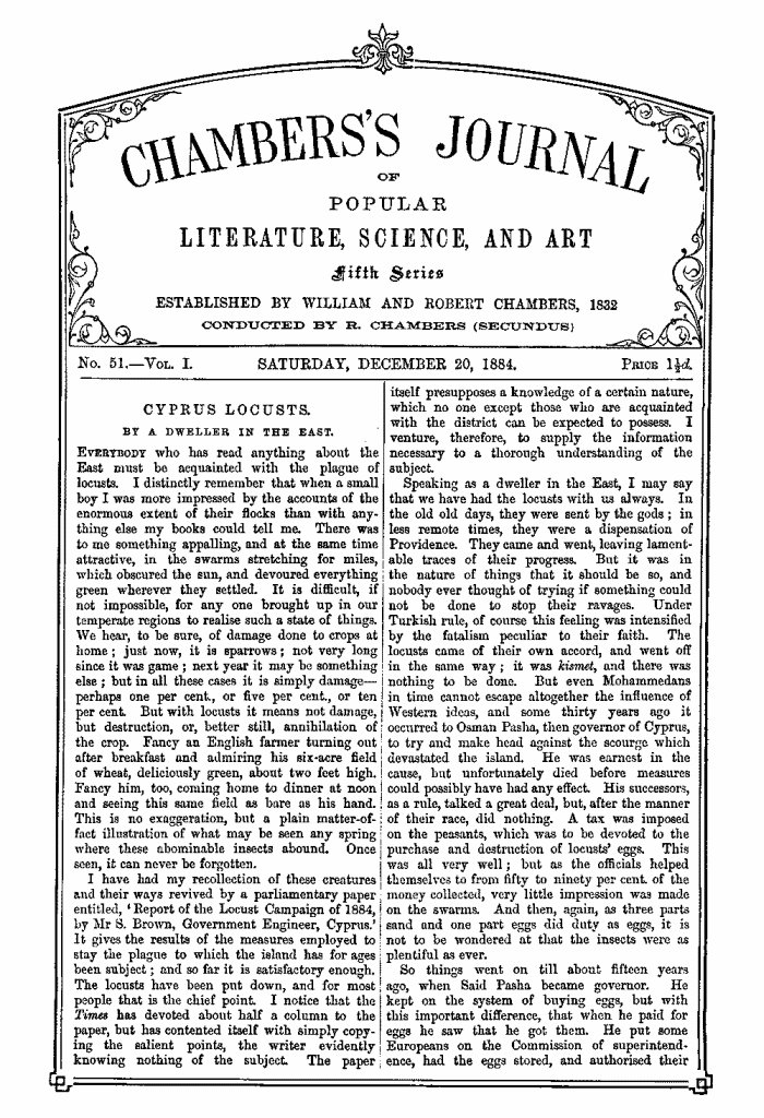 Chambers's Journal of Popular Literature, Science, and Art, Fifth Series, No. 51, Vol. I, December 20, 1884