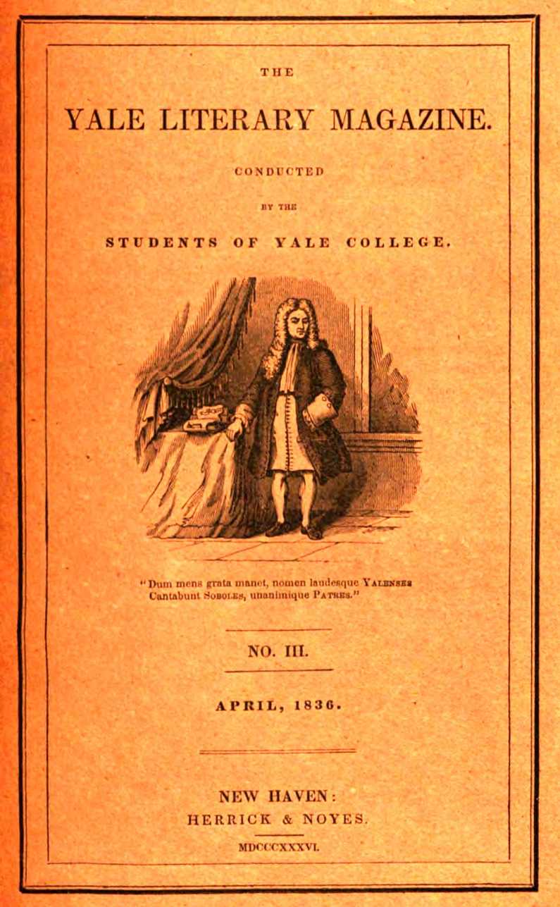 Yale Edebiyat Dergisi (Cilt I, Sayı 3, Nisan 1836)